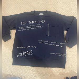 Letter Graphic Print Flap Pocket Crew Neck Sweatshirt ##Sweatshirts